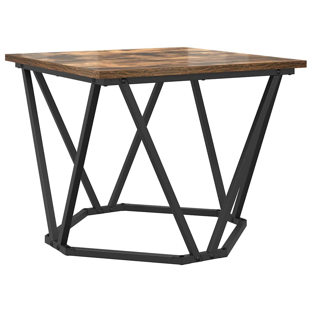 Coffee Table 3 pcs Smoked Oak Engineered Wood and Steel