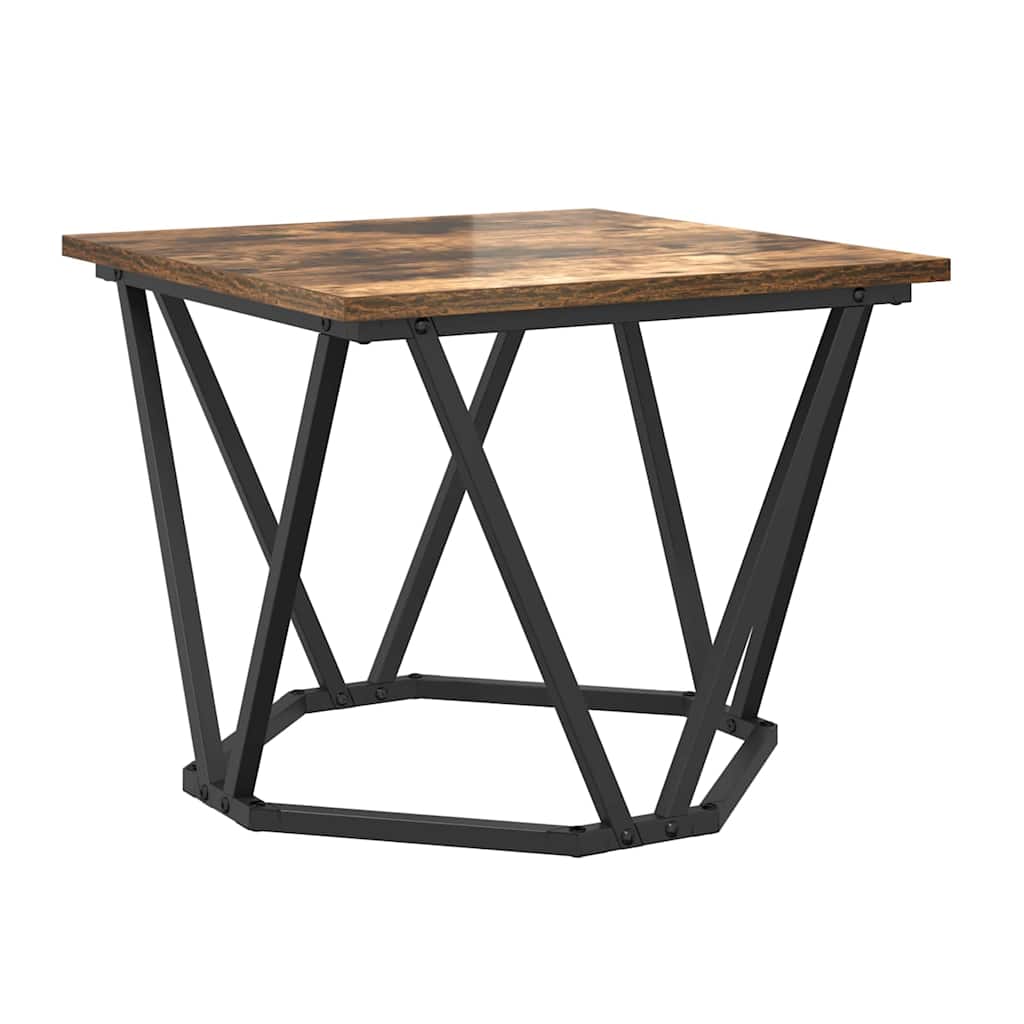 Coffee Table 3 pcs Smoked Oak Engineered Wood and Steel