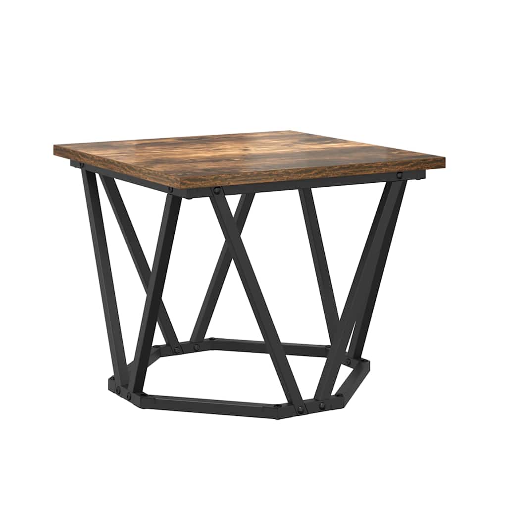Coffee Table 3 pcs Smoked Oak Engineered Wood and Steel