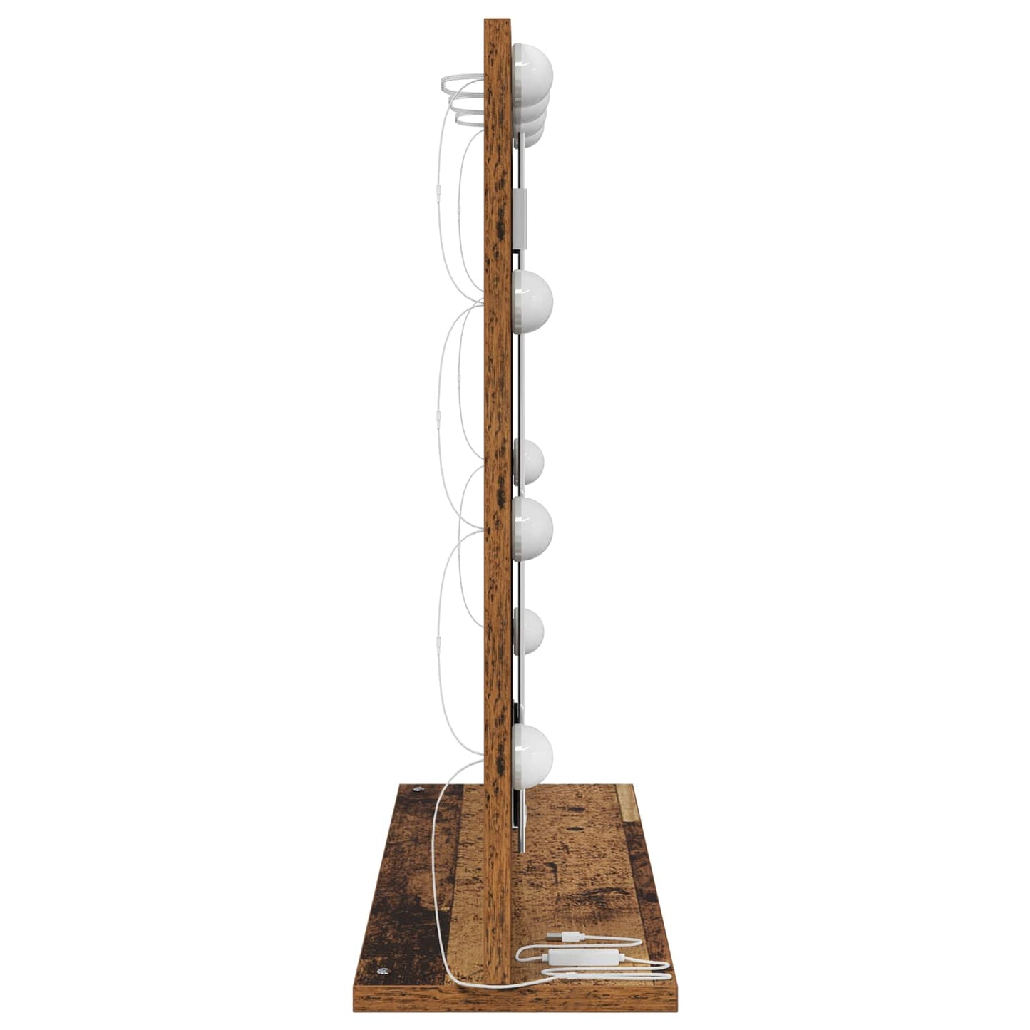 Vanity Mirror Rectangular with Mirror Old Wood 60 x 55 x 18 cm