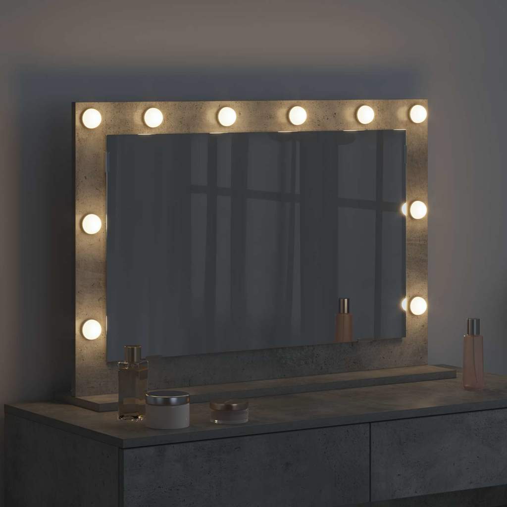 Vanity Mirror Concrete Grey 80 x 55 x 18 cm Rectangular