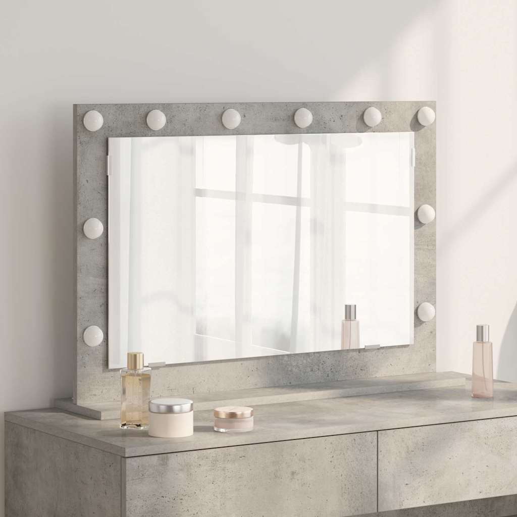 Vanity Mirror Concrete Grey 80 x 55 x 18 cm Rectangular