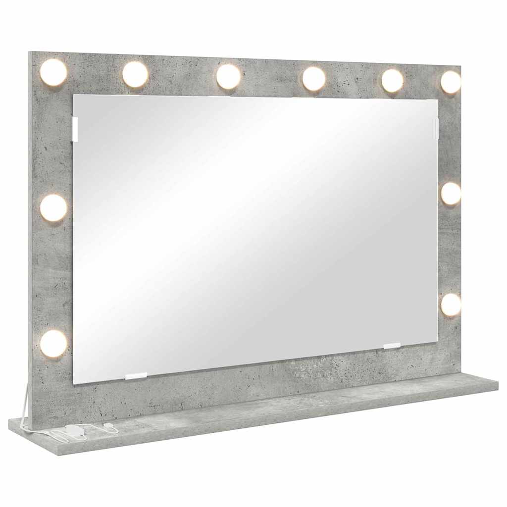 Vanity Mirror Concrete Grey 80 x 55 x 18 cm Rectangular
