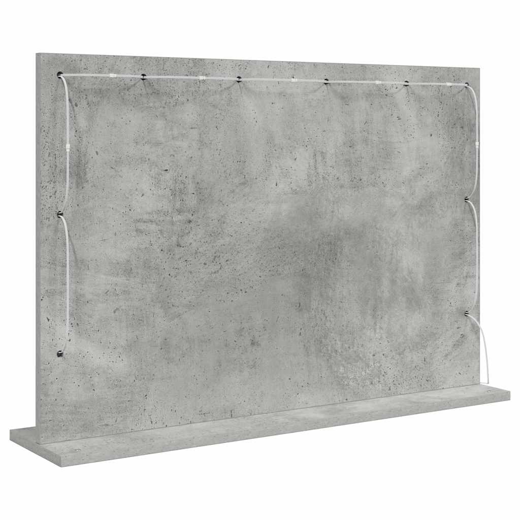 Vanity Mirror Concrete Grey 80 x 55 x 18 cm Rectangular