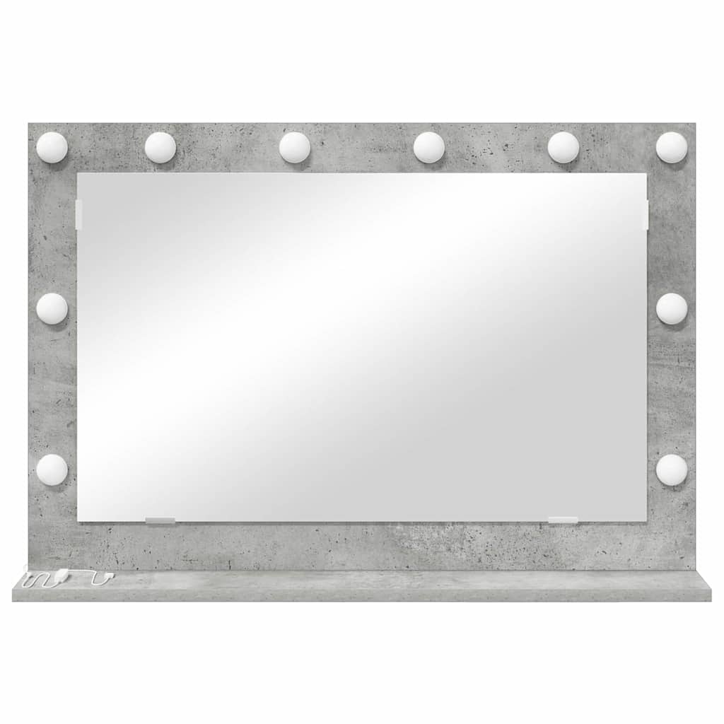 Vanity Mirror Concrete Grey 80 x 55 x 18 cm Rectangular