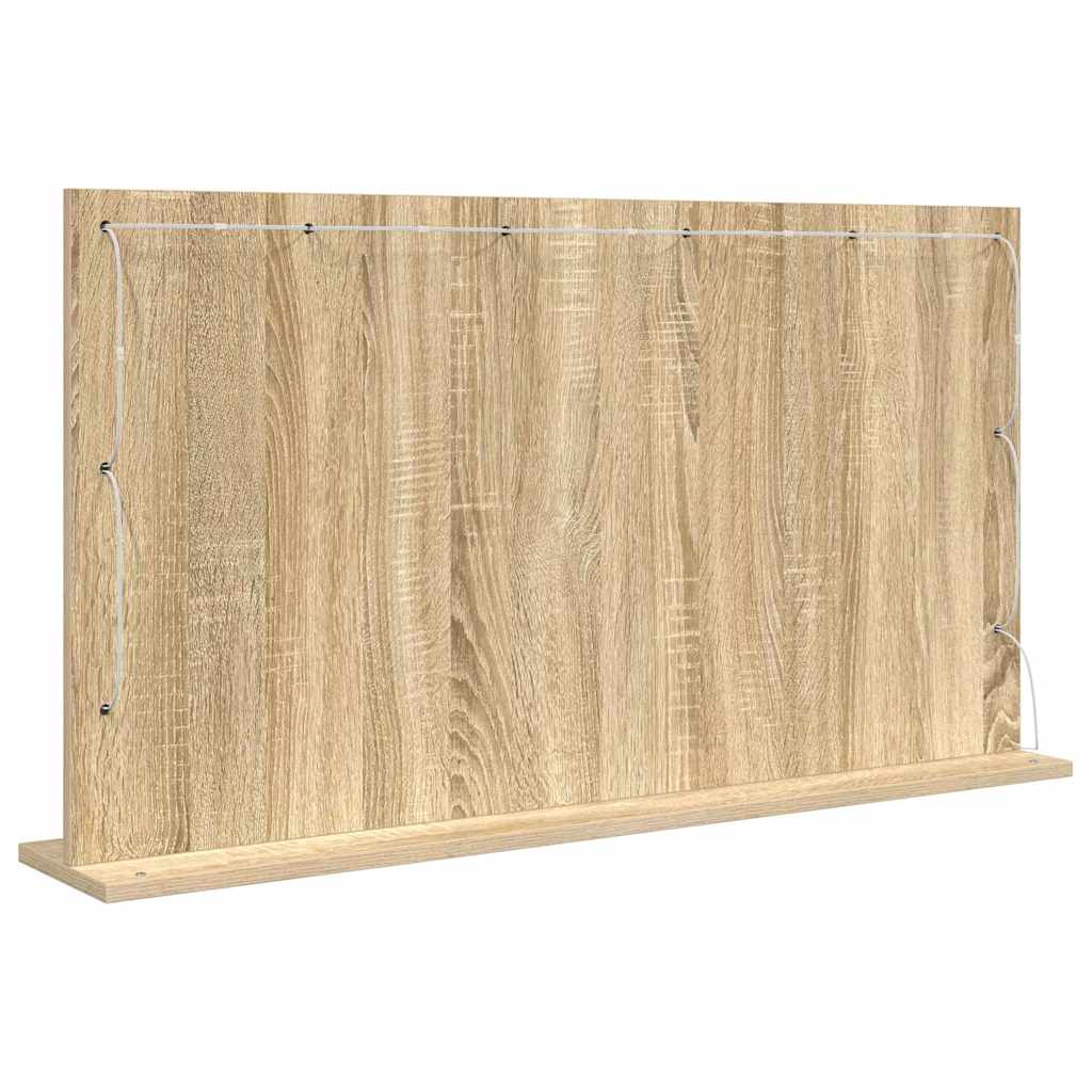 Vanity Mirror Rectangular Sonoma Oak 100 x 55 x 18 cm
