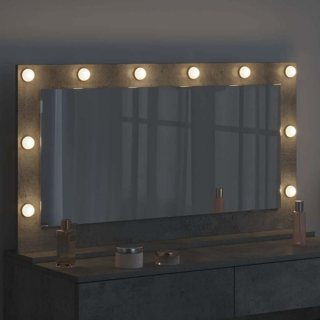 Vanity Mirror Concrete Grey 100 x 55 x 18 cm Rectangular