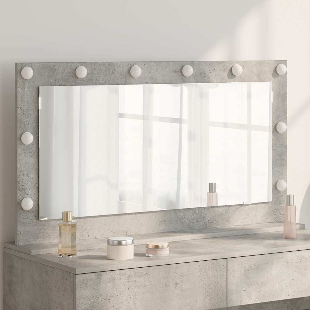 Vanity Mirror Concrete Grey 100 x 55 x 18 cm Rectangular