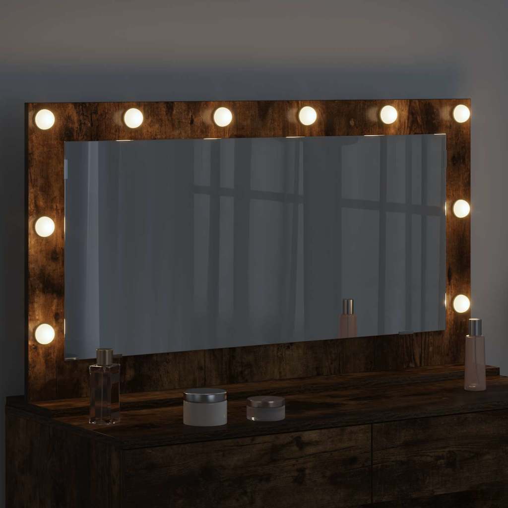 Vanity Mirror Smoked Oak 100 x 55 x 18 cm Rectangular