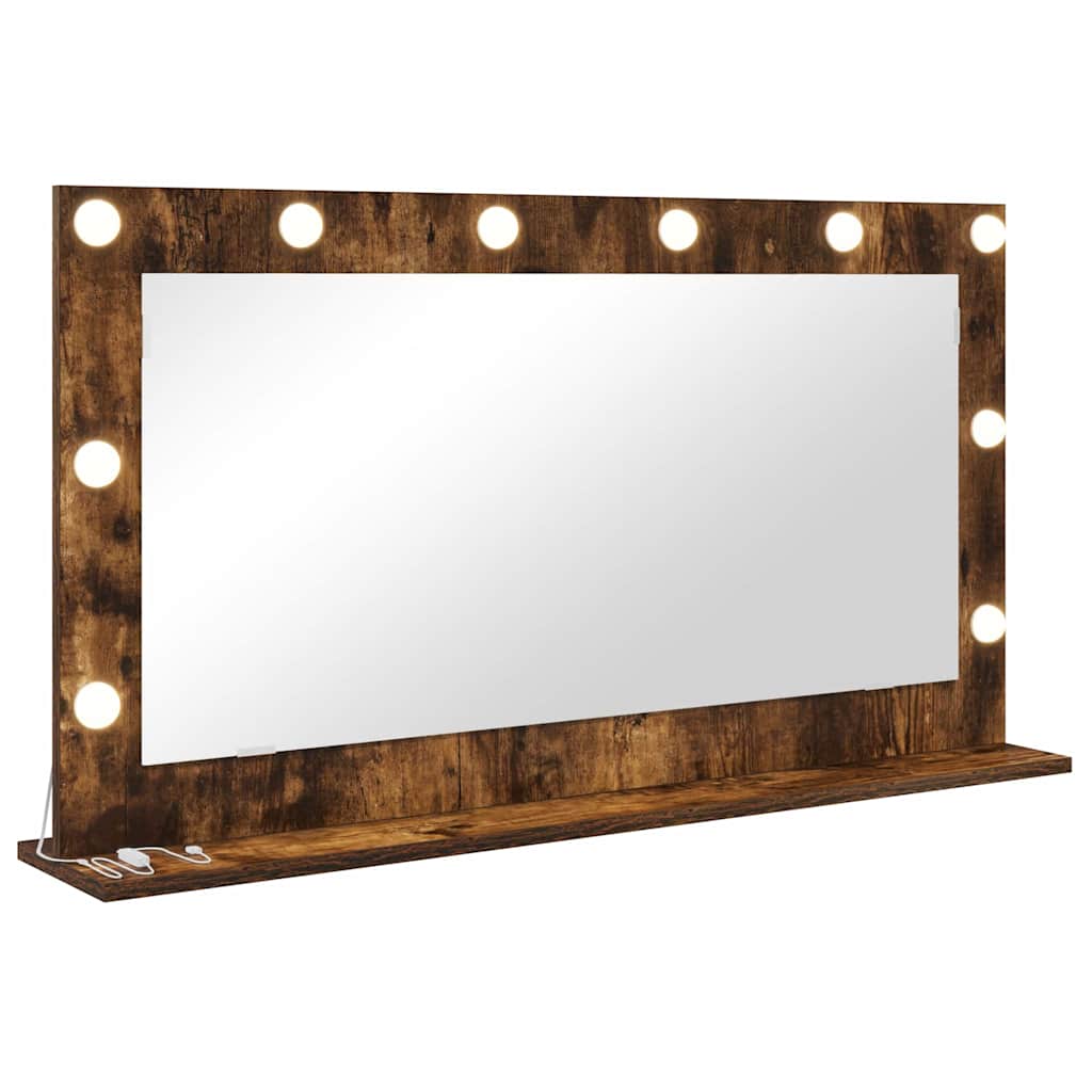 Vanity Mirror Smoked Oak 100 x 55 x 18 cm Rectangular