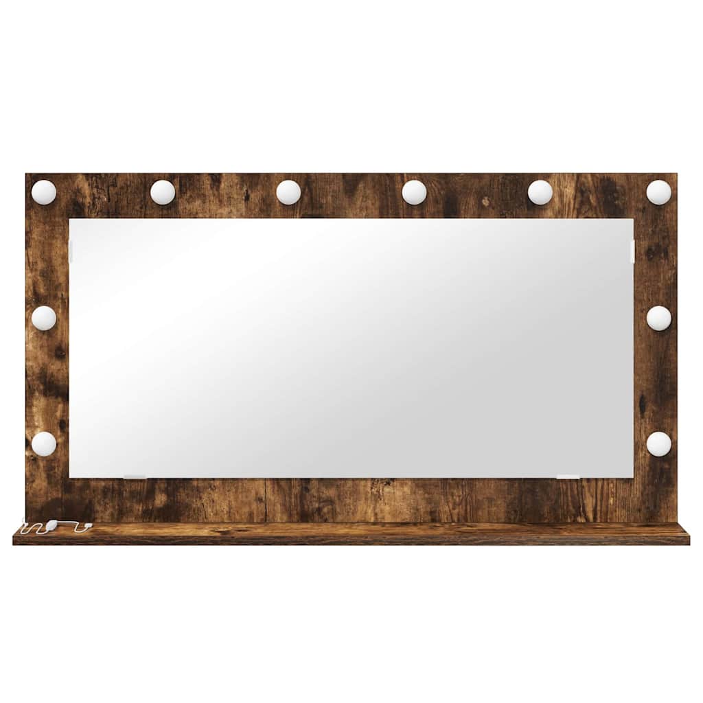Vanity Mirror Smoked Oak 100 x 55 x 18 cm Rectangular