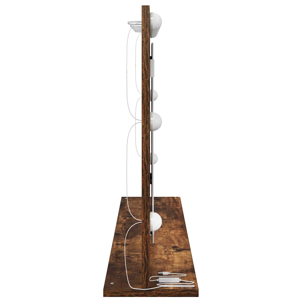 Vanity Mirror Smoked Oak 100 x 55 x 18 cm Rectangular