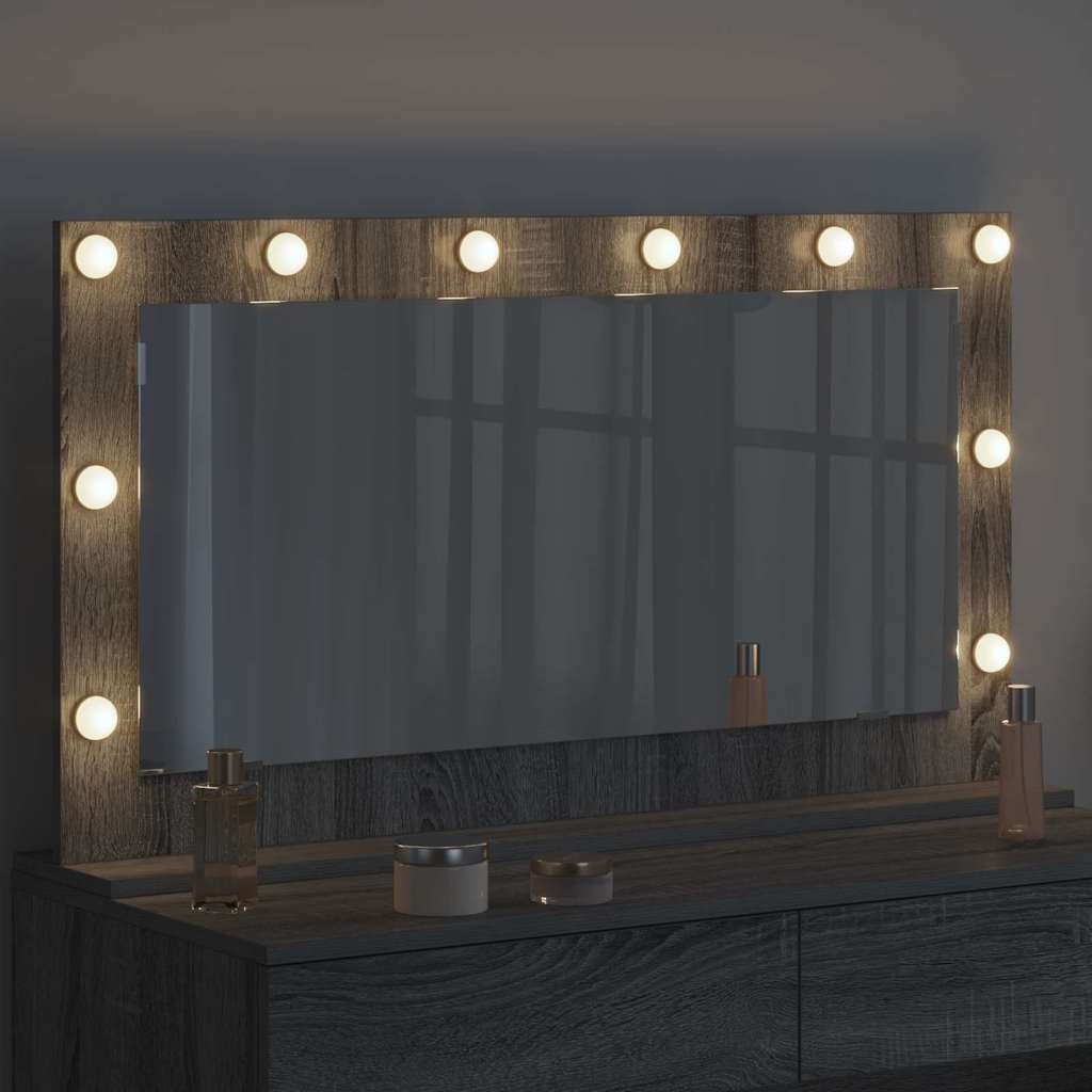 Vanity Mirror Grey Sonoma 100 x 55 x 18 cm Rectangular