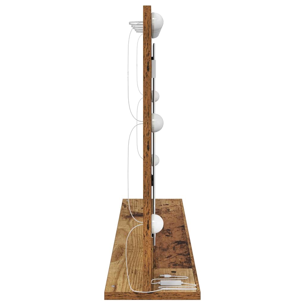 Vanity Mirror Rectangular with Mirror Old Wood 100 x 55 x 18 cm