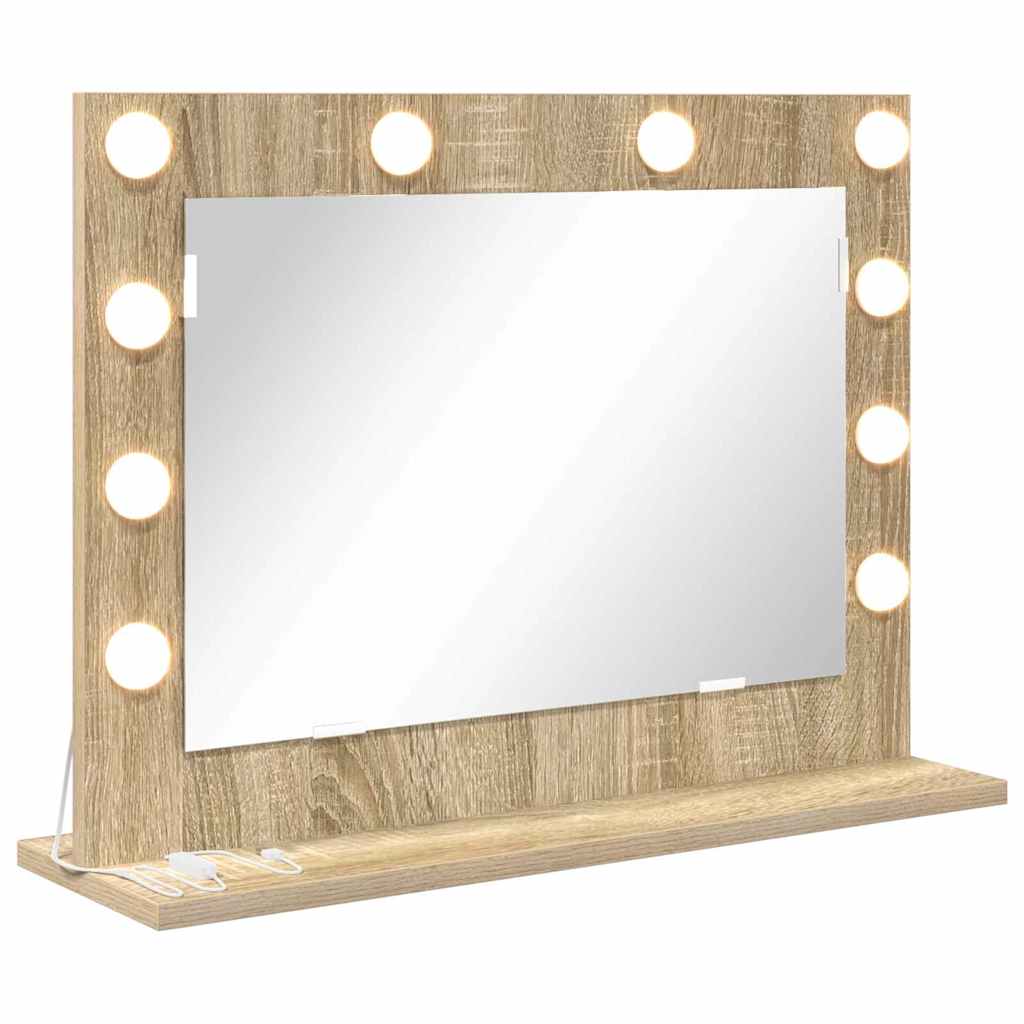 Vanity Mirror Rectangular Sonoma Oak 60 x 45 x 18 cm