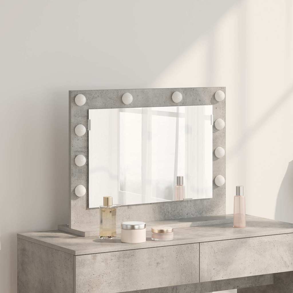 Vanity Mirror Concrete Grey 60 x 45 x 18 cm Rectangular