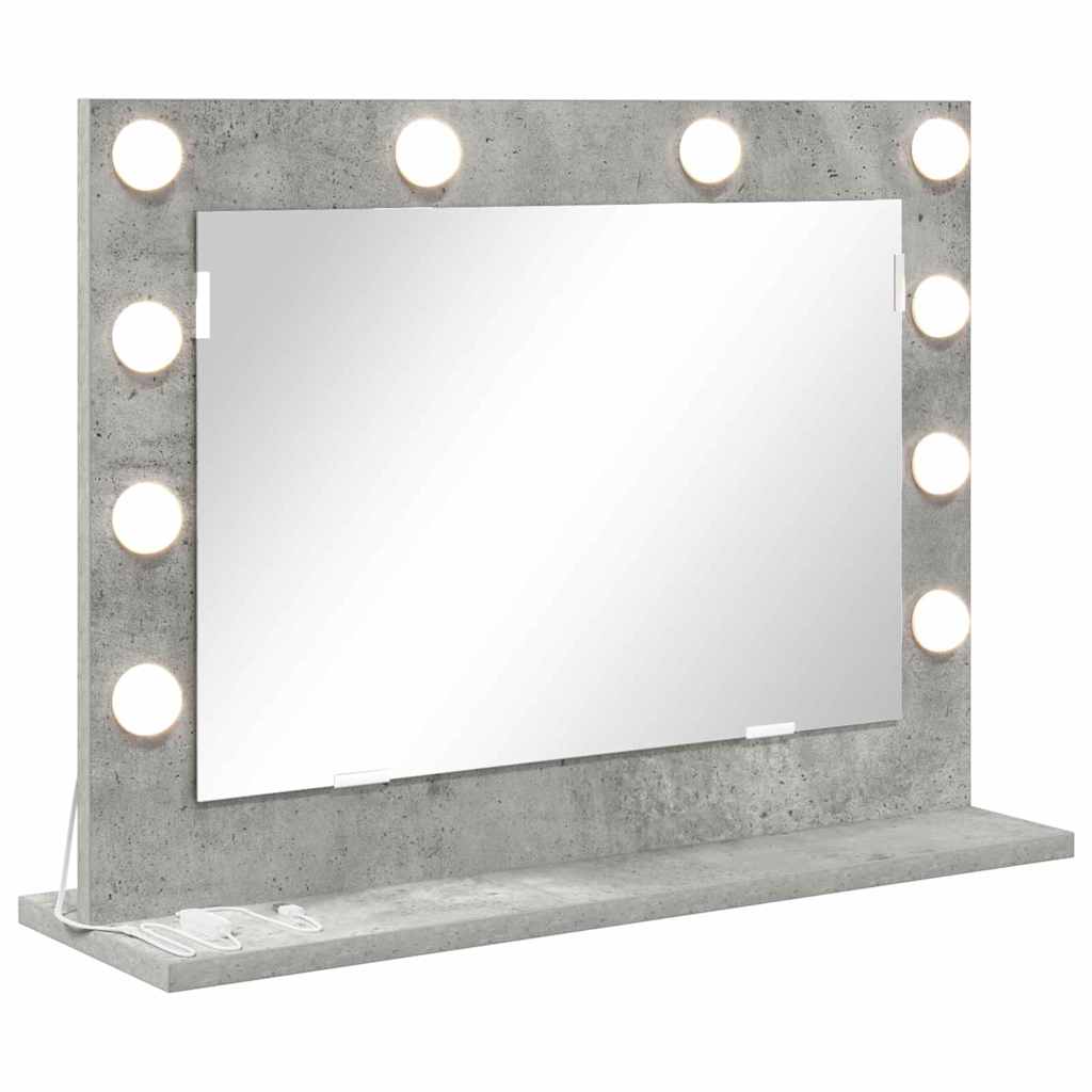 Vanity Mirror Concrete Grey 60 x 45 x 18 cm Rectangular