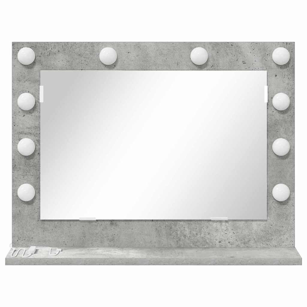 Vanity Mirror Concrete Grey 60 x 45 x 18 cm Rectangular