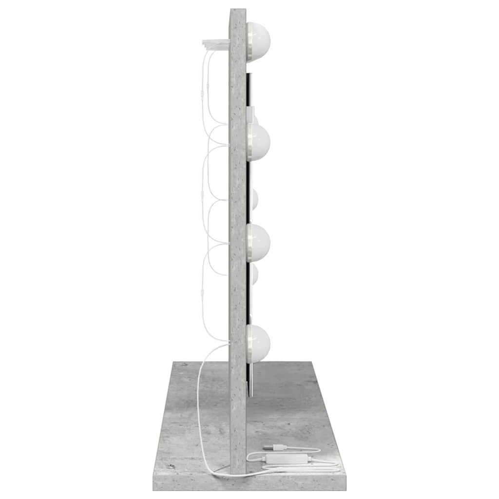 Vanity Mirror Concrete Grey 60 x 45 x 18 cm Rectangular