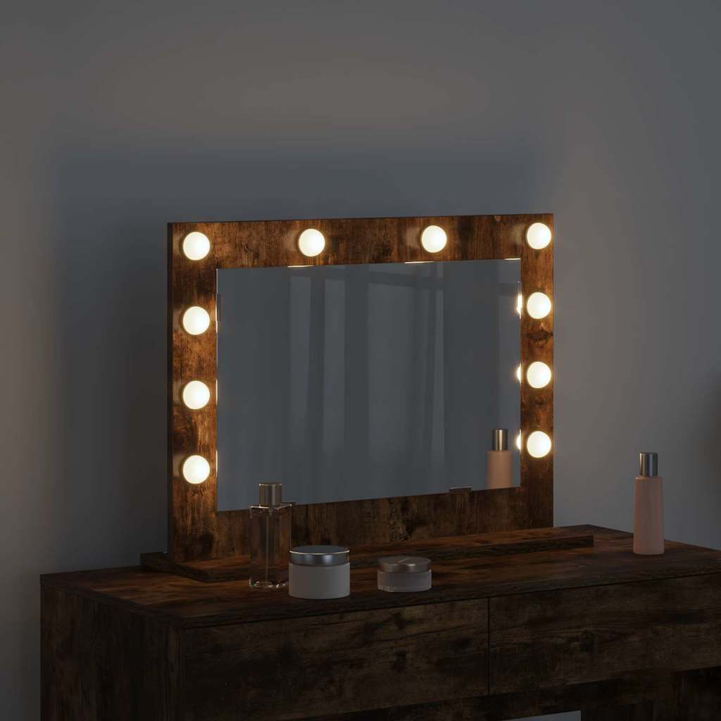 Vanity Mirror Smoked Oak 60 x 45 x 18 cm Rectangular