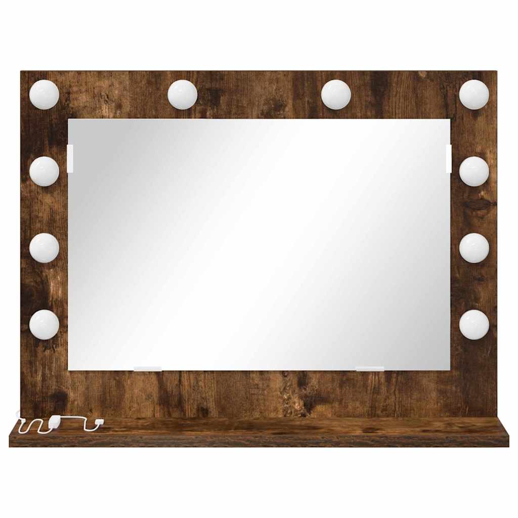 Vanity Mirror Smoked Oak 60 x 45 x 18 cm Rectangular