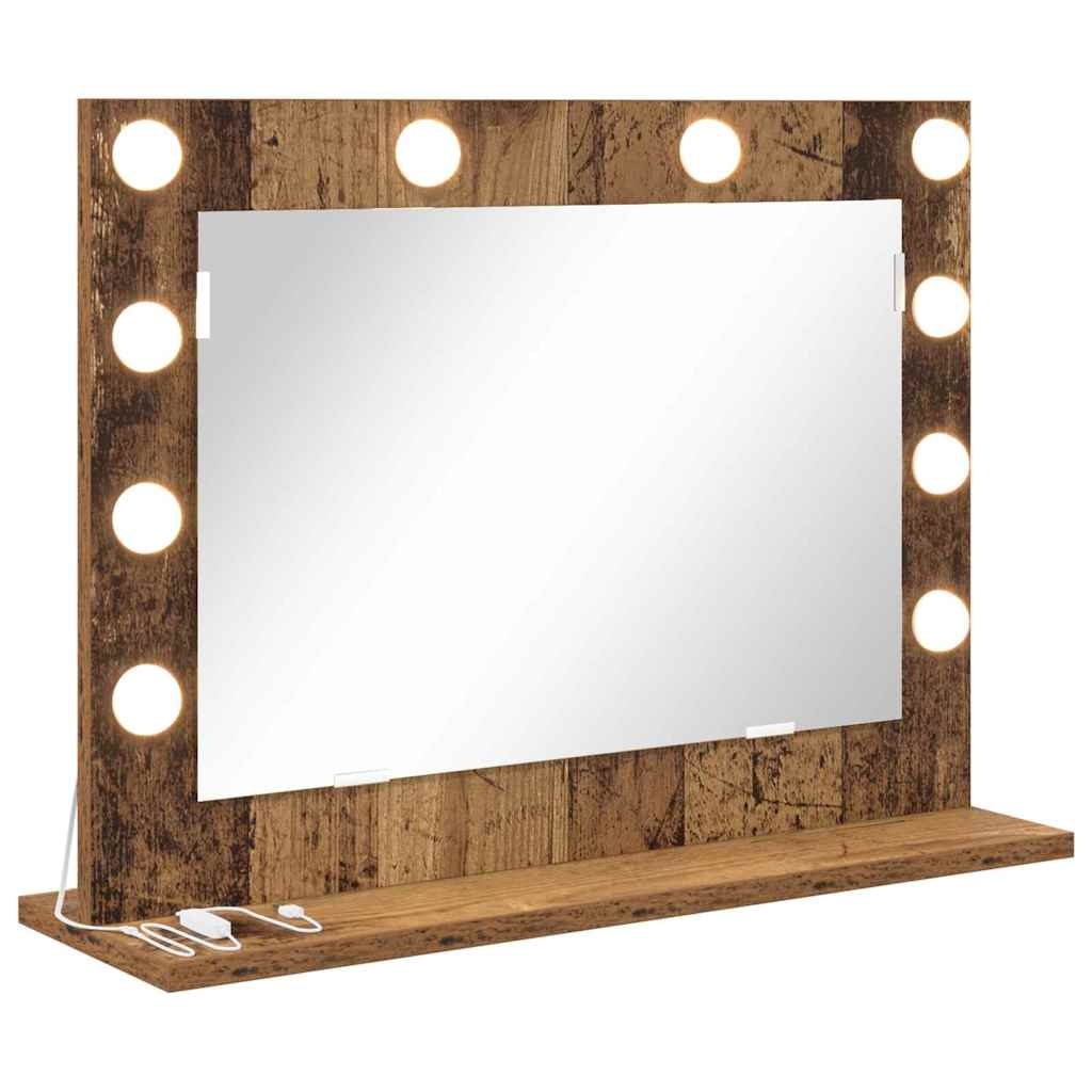 Vanity Mirror Rectangular with Mirror Old Wood 60 x 45 x 18 cm