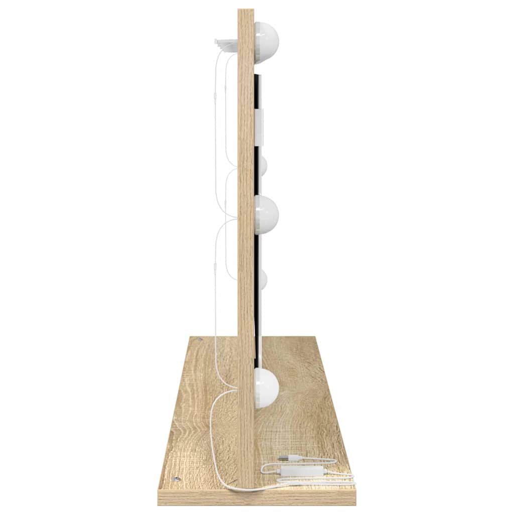 Vanity Mirror Rectangular Sonoma Oak 80 x 45 x 18 cm