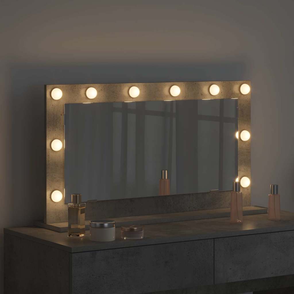 Vanity Mirror Concrete Grey 80 x 45 x 18 cm Rectangular