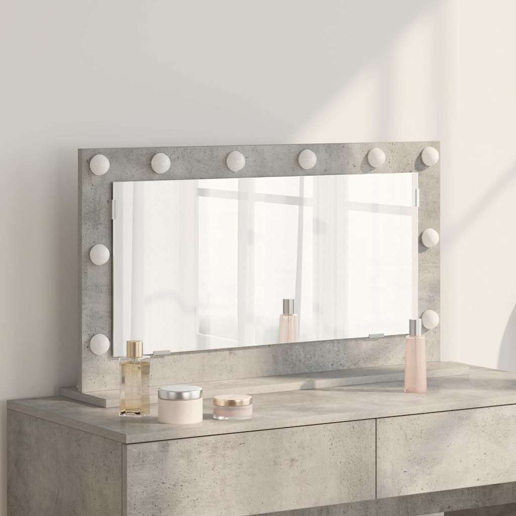 Vanity Mirror Concrete Grey 80 x 45 x 18 cm Rectangular