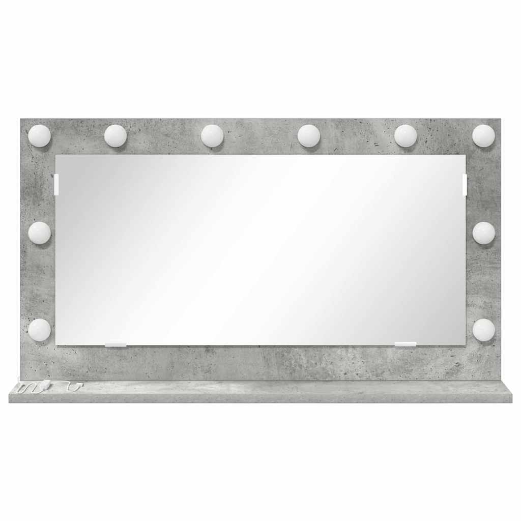 Vanity Mirror Concrete Grey 80 x 45 x 18 cm Rectangular