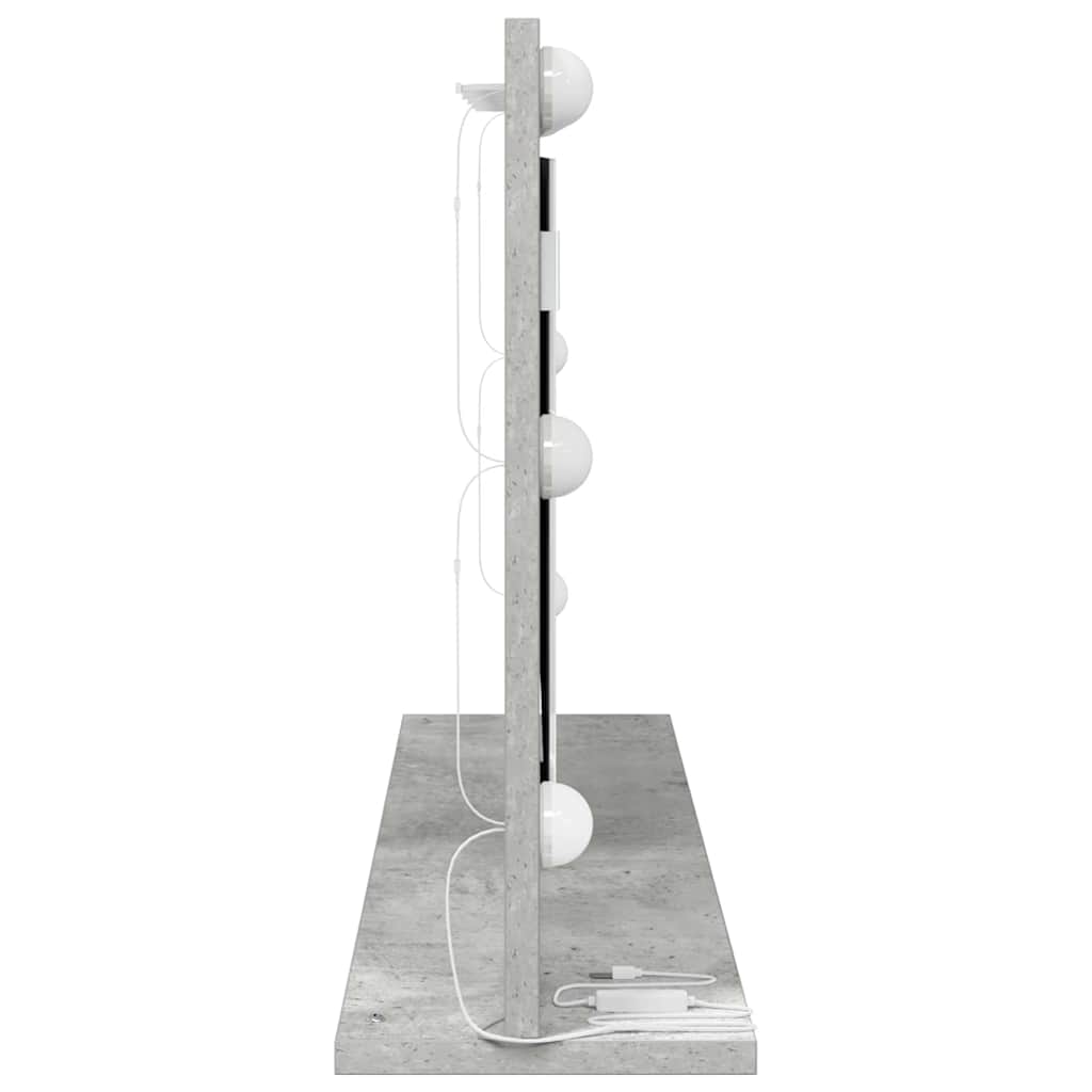 Vanity Mirror Concrete Grey 80 x 45 x 18 cm Rectangular