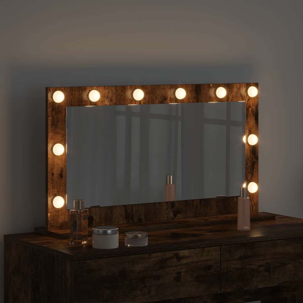 Vanity Mirror Smoked Oak 80 x 45 x 18 cm Rectangular