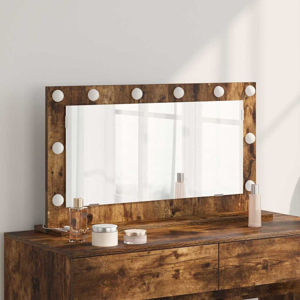 Vanity Mirror Smoked Oak 80 x 45 x 18 cm Rectangular