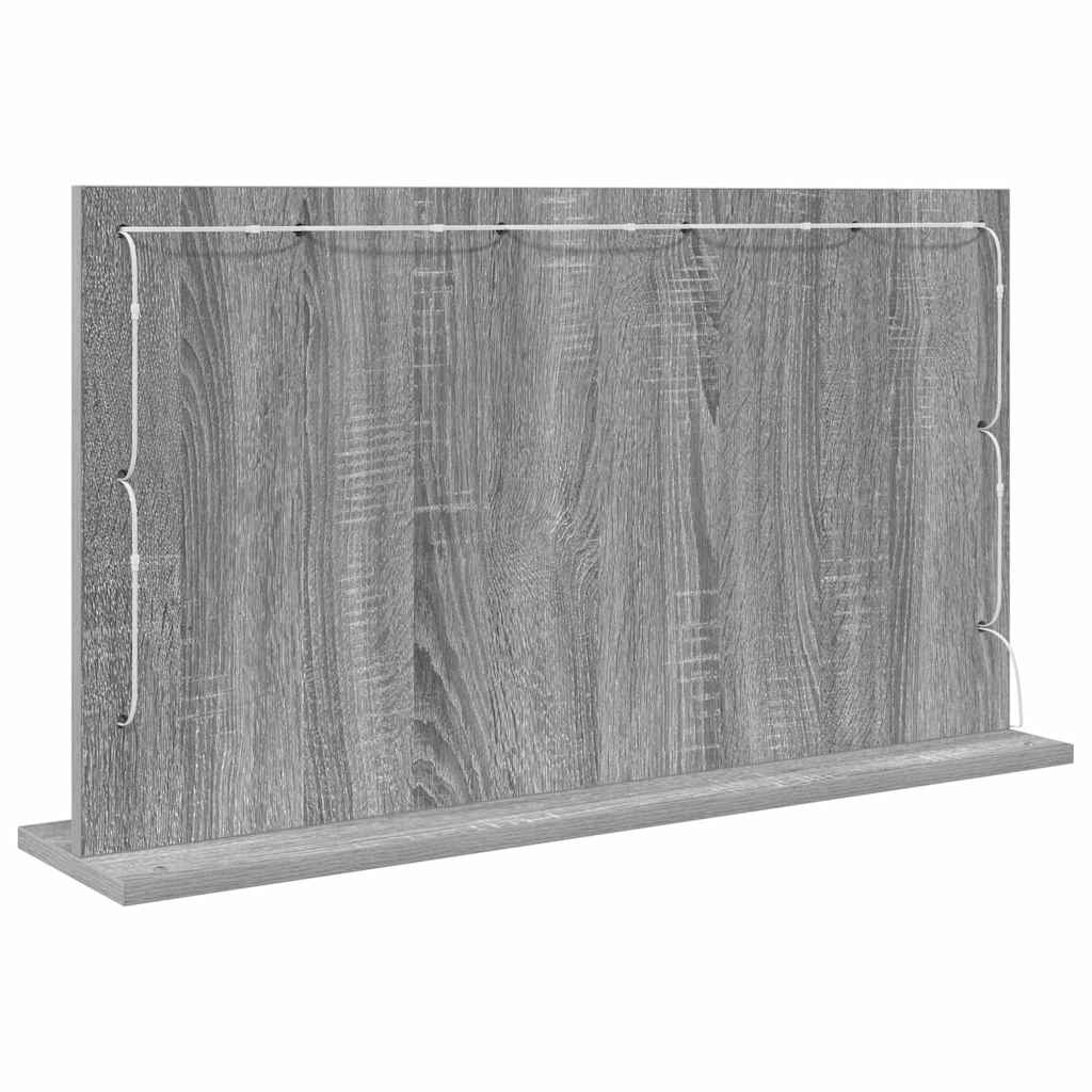 Vanity Mirror Grey Sonoma 80 x 45 x 18 cm Rectangular
