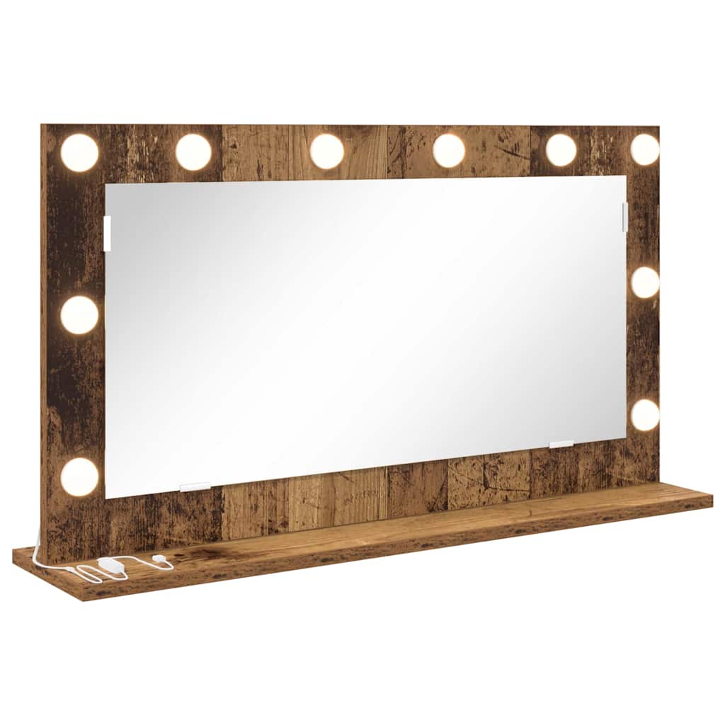 Vanity Mirror Rectangular with Mirror Old Wood 80 x 45 x 18 cm
