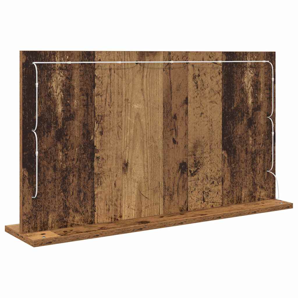 Vanity Mirror Rectangular with Mirror Old Wood 80 x 45 x 18 cm