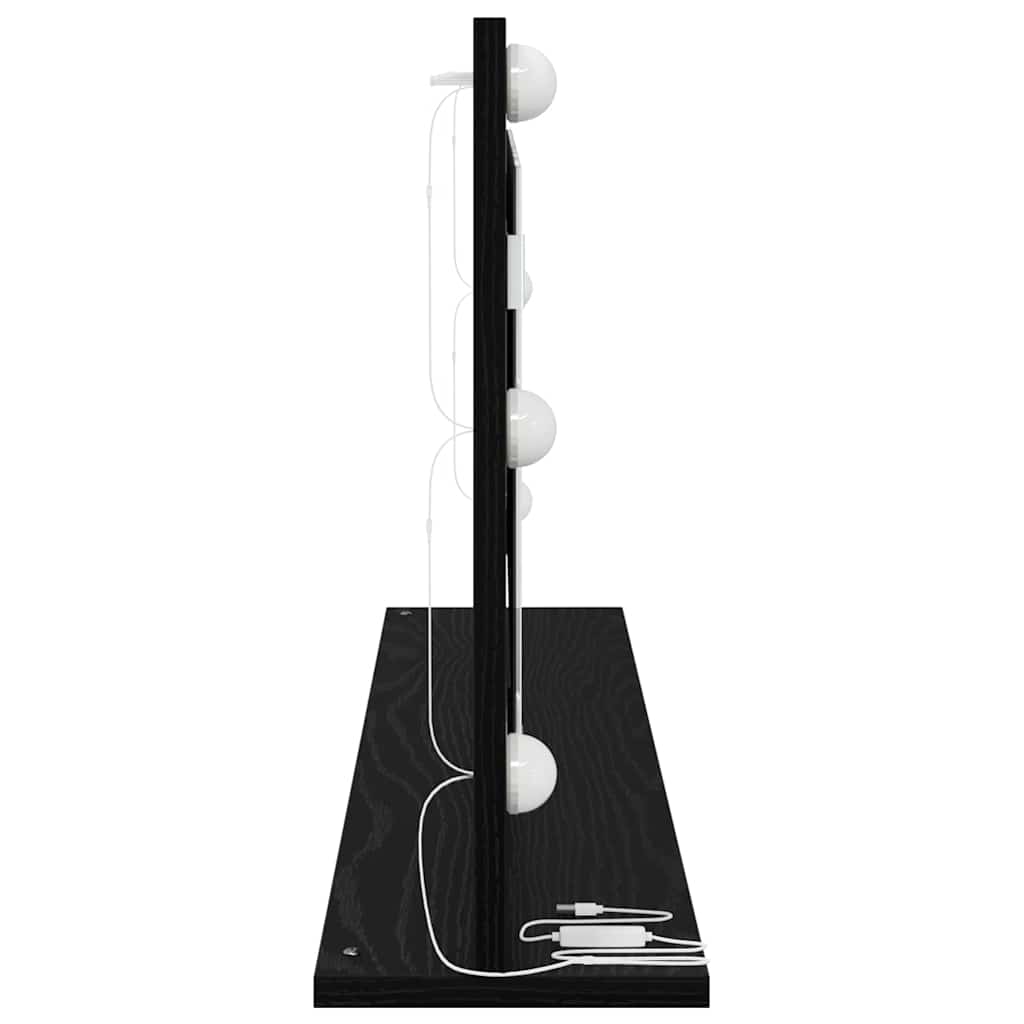 Vanity Mirror Rectangular Black Oak 100 x 45 x 18 cm