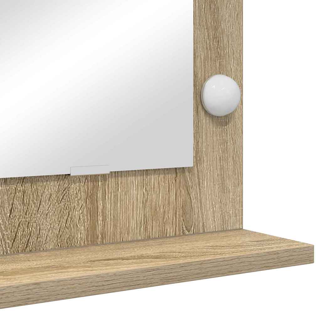 Vanity Mirror Rectangular Sonoma Oak 100 x 45 x 18 cm