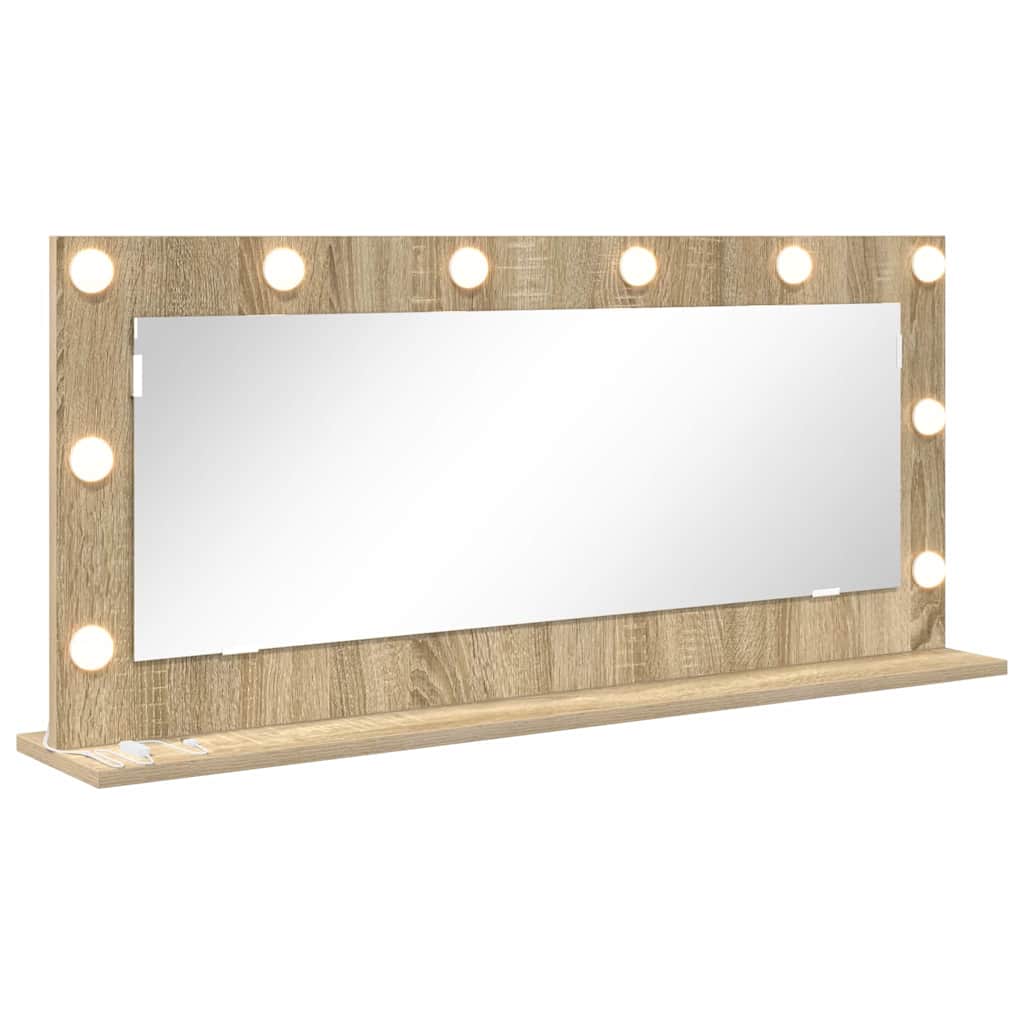 Vanity Mirror Rectangular Sonoma Oak 100 x 45 x 18 cm