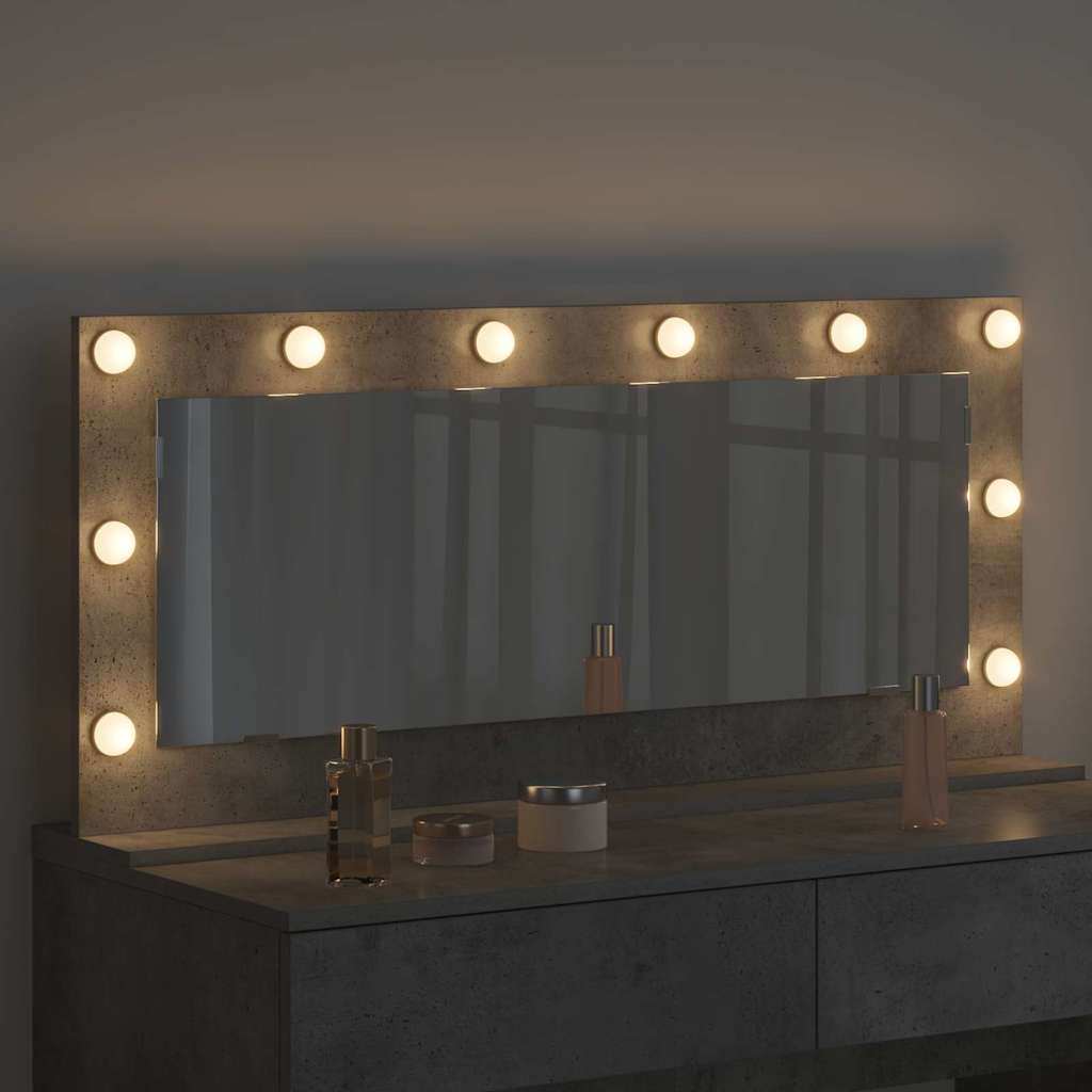 Vanity Mirror Concrete Grey 100 x 45 x 18 cm Rectangular