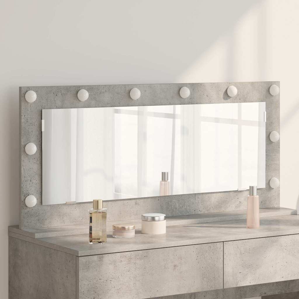 Vanity Mirror Concrete Grey 100 x 45 x 18 cm Rectangular