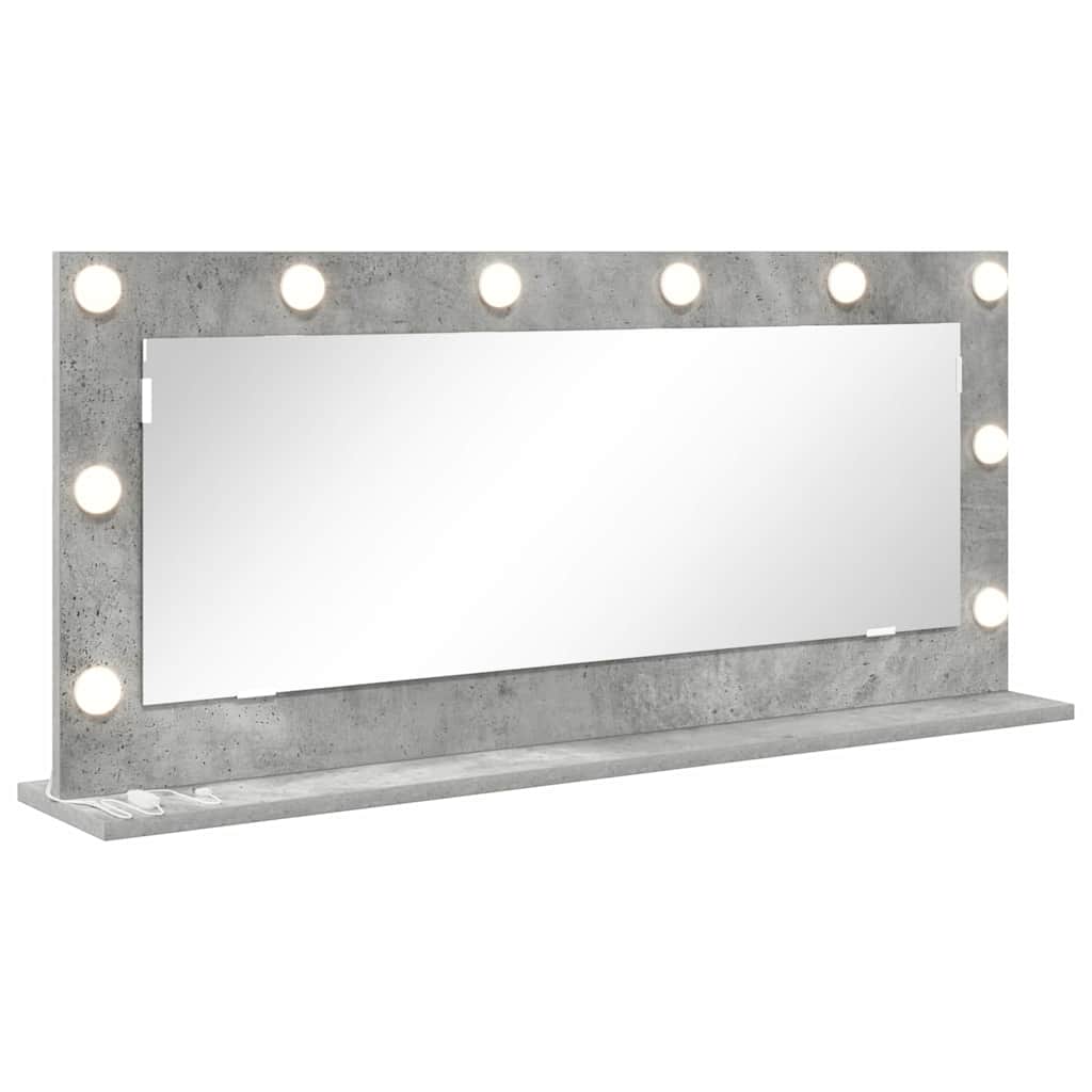 Vanity Mirror Concrete Grey 100 x 45 x 18 cm Rectangular