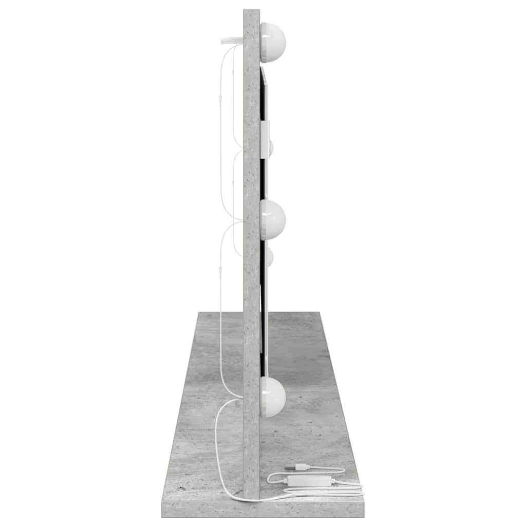 Vanity Mirror Concrete Grey 100 x 45 x 18 cm Rectangular