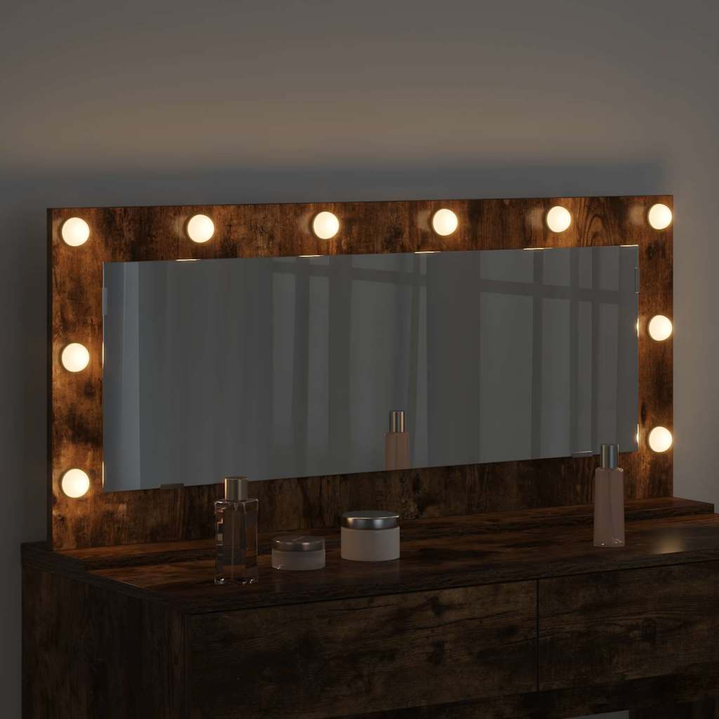 Vanity Mirror Smoked Oak 100 x 45 x 18 cm Rectangular