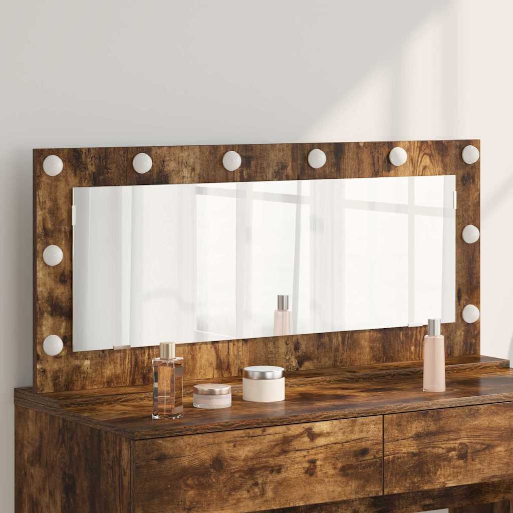 Vanity Mirror Smoked Oak 100 x 45 x 18 cm Rectangular