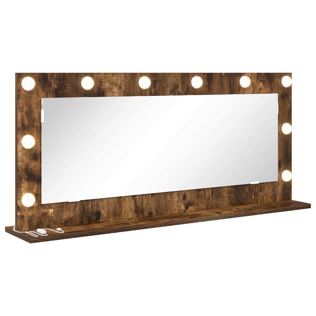 Vanity Mirror Smoked Oak 100 x 45 x 18 cm Rectangular