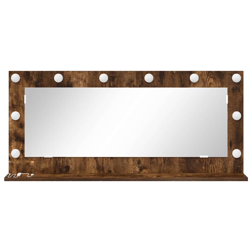 Vanity Mirror Smoked Oak 100 x 45 x 18 cm Rectangular