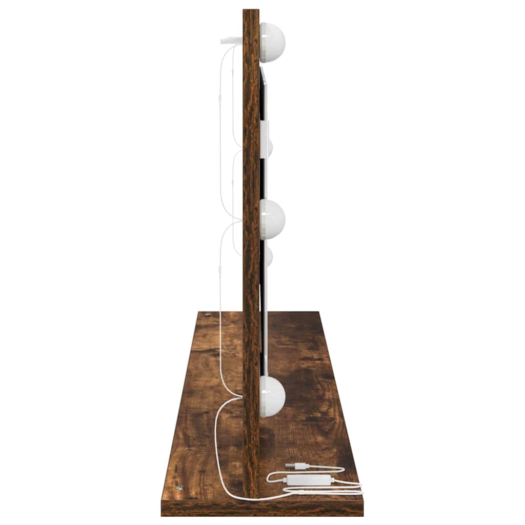 Vanity Mirror Smoked Oak 100 x 45 x 18 cm Rectangular