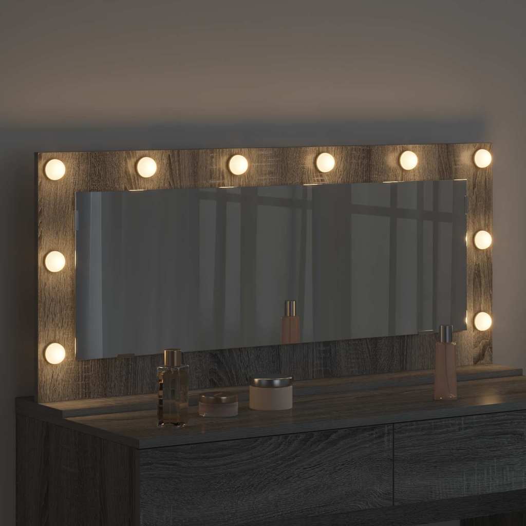 Vanity Mirror Grey Sonoma 100 x 45 x 18 cm Rectangular
