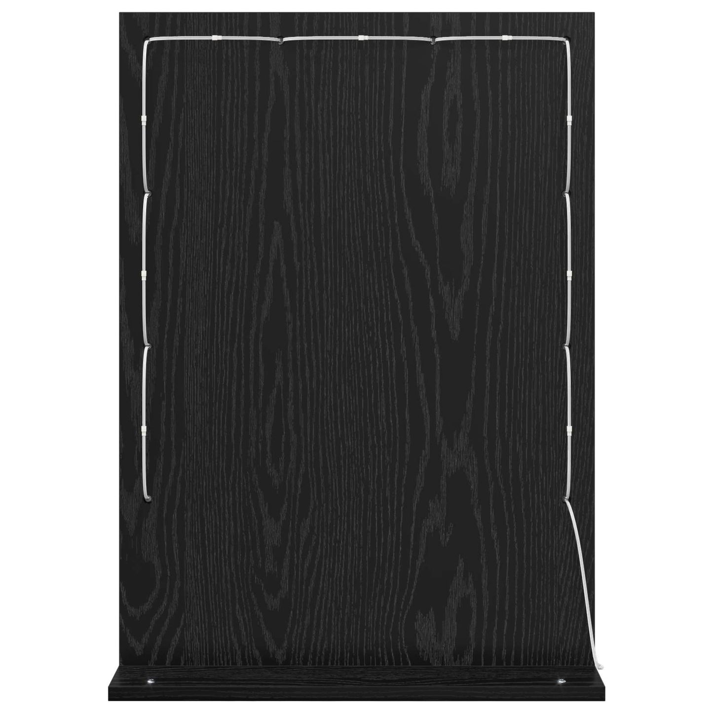 Vanity Mirror Rectangular with Mirror Black Oak 70 x 50 x 18 cm